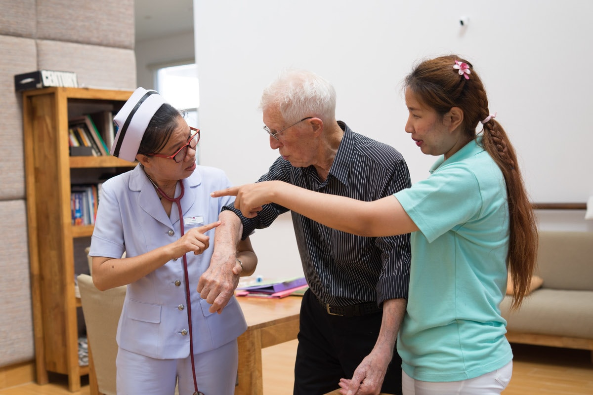 Care and nursing for elderly people
